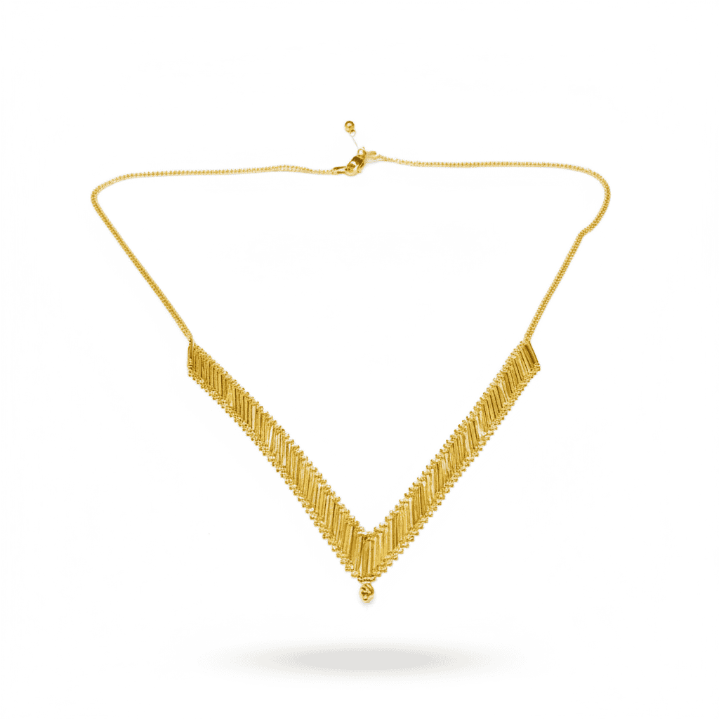 18K Gold Chevron V-Necklace