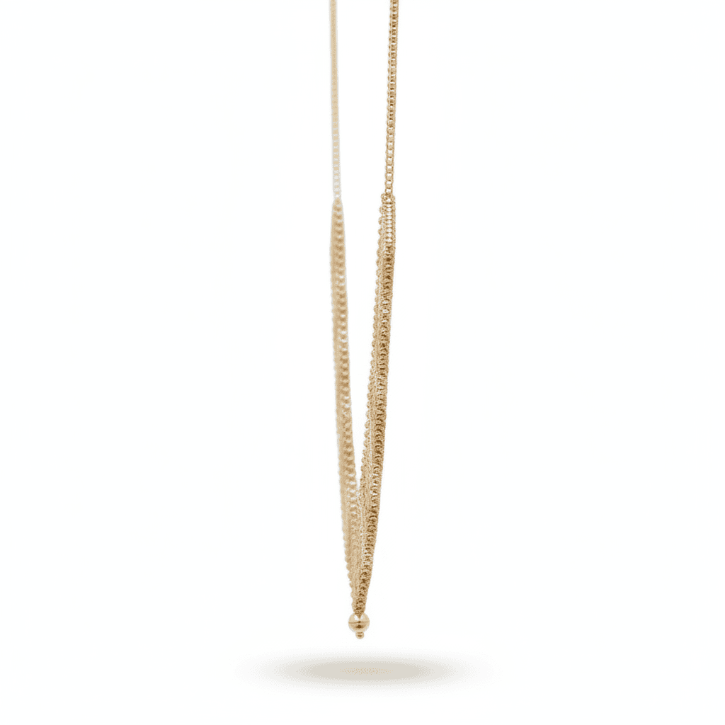 Alternative view of 18K Tri-Tone Gold Chevron Necklace